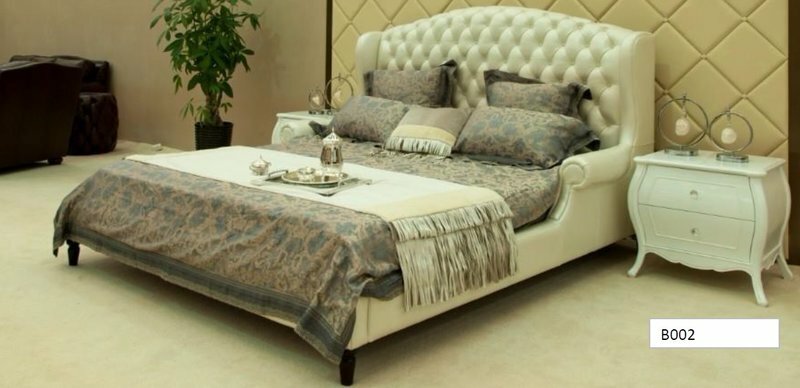 Designerbett Polsterbett Ehebett Lederbett Doppelbett XXL Bett Betten NO