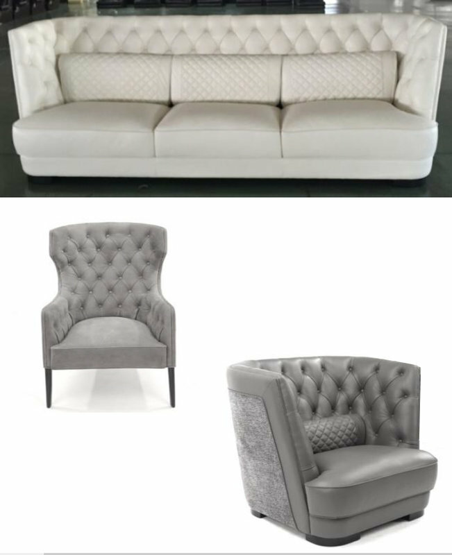 Chesterfield Couch Polster Leder Sofa 3 Sitzer Klassische Couchen