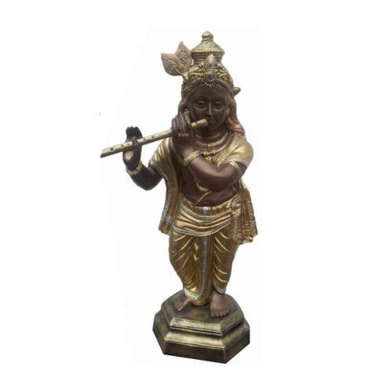 Deko Figur Statue Skulptur 82 cm Figuren Statuen Skulpturen Flöte Buddha