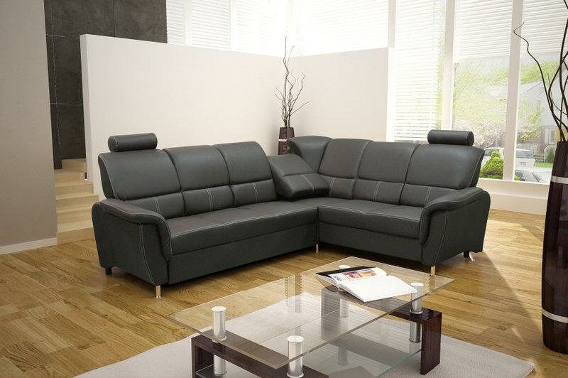 Sofa Schlafsofa Designer Sofa mit Bettfunktion + Bettkasten Ecksofa Couch