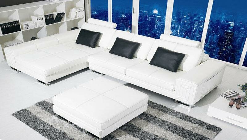 Wohnlandschaft LForm Designer Sofa Couch Polster Leder Sofas Eck Ecke