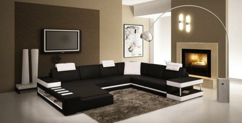 Wohnlandschaft Designer Sofa Couch XXL Big Leder Sofas Eck Garnitur