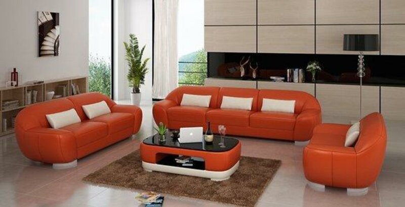Sofagarnitur Sofa Couch Polster Leder Sitz Komplett Sofas Set 3+2+1 Homberg-O