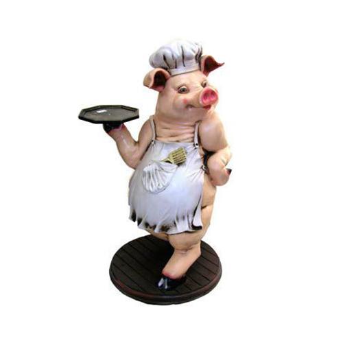 Schwein Butler Figur Statue Figuren Statuen Skulptur Restaurant Hotel