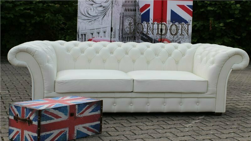 Vollleder Chesterfield Sofa 3 Sitzer Polster 100% Italy Leder Couch Lagerware