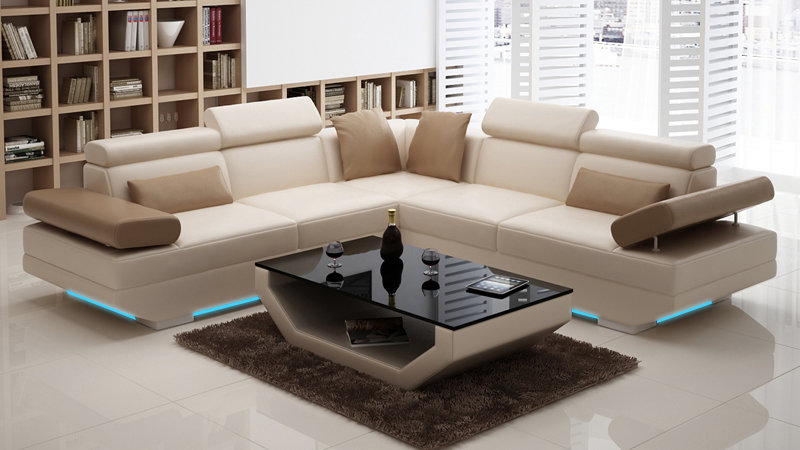 Ledersofa Sofa Couch Wohnlandschaft Ecksofa Garnitur Design Modern