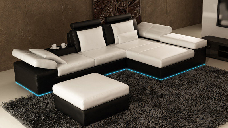 Ledersofa Sofa Couch Wohnlandschaft Ecksofa Garnitur Design Modern