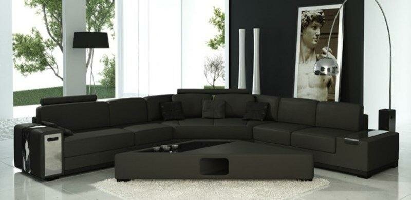 Wohnlandschaft XXL Ecksofa Stoffsofa Bigsofa Ledersofa Couch Garnitur Schwarz Lima
