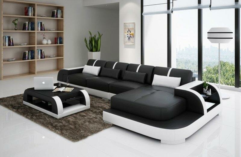 Leder L Form Wohnlandschaft Couch Big XXL Sofa Polster Ecke Garnitur