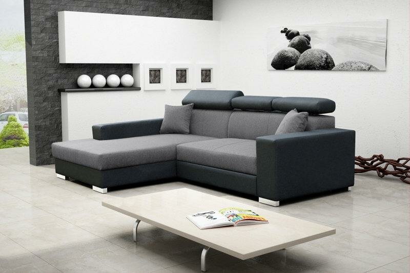 Sofa Schlafsofa Designer Sofa mit Bettfunktion + Bettkasten Ecksofa