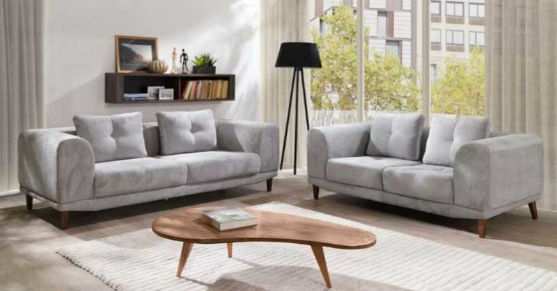 Sofagarnitur 3+2 Textil Sofa Couch Polster Garnitur Textil Stoff Neu