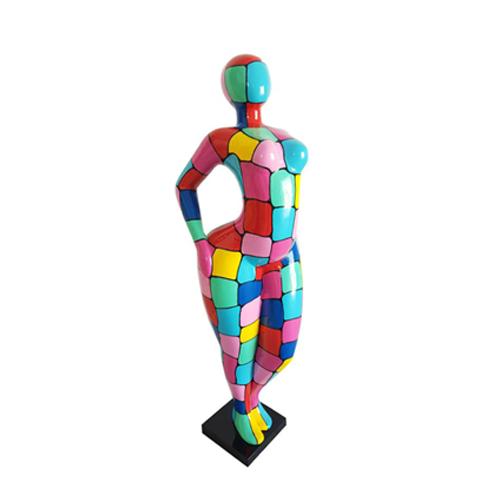 Abstrakte Figur Statue Bunt bemalte Statuen Skulpturen 130cm XXL Statue