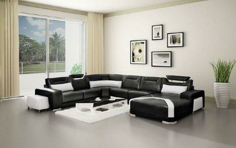 Wohnlandschaft Polster Ecke Eck Sofa Couch Garnitur Landschaft Leder