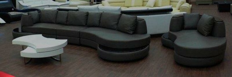 Ecksofa Wohnlandschaft Eck Leder Couch Garnitur Polster Ecke Sofa Sitz PRII-S