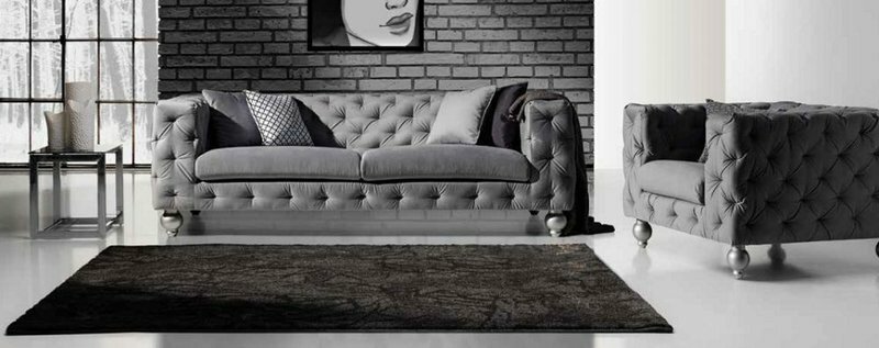 Sofagarnitur Chesterfield Set 252cm + Sessel Sofa Couch designer