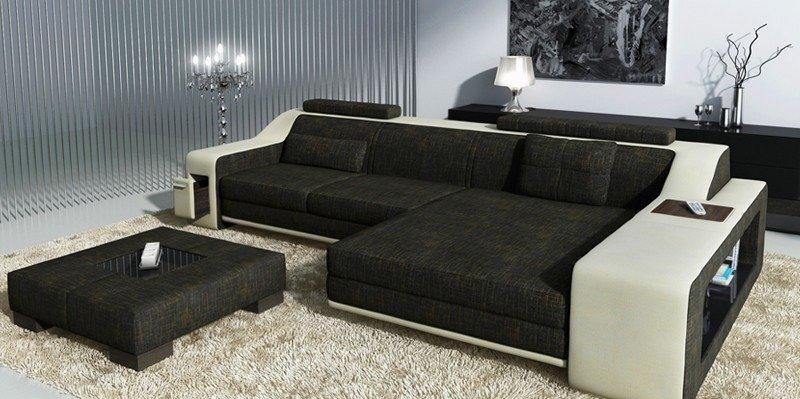 Design Ecksofa Sofa Couch Polster Sitz Eck Garnitur Sofas Leder Textil