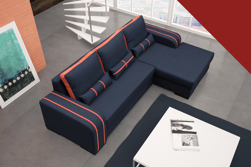 Sofa Schlafsofa Designer Sofa mit Bettfunktion + Bettkasten Ecksofa Couch