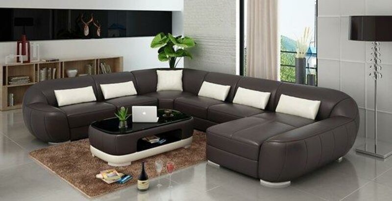 Modernes Designer Ecksofa Sofa Couch Wohnlandschaft Sitz Gruppe