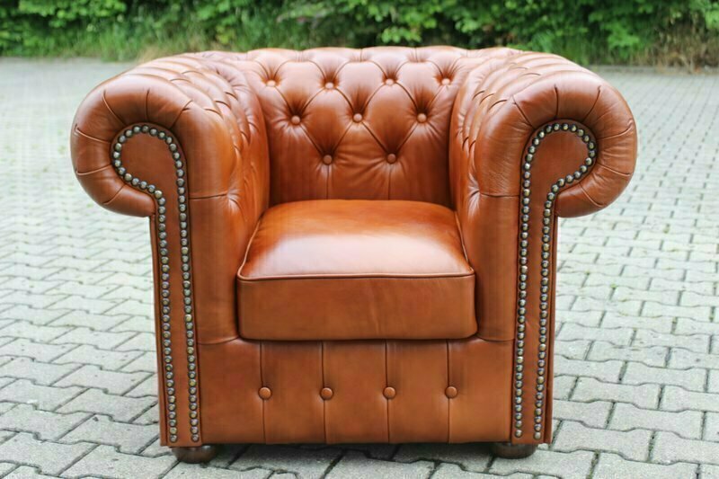 Sofagarnitur 1 Chesterfield Sessel Sofa Couch Ledersofa Garnitur Neu Sofort lieferbar NAPOLI SESSEL