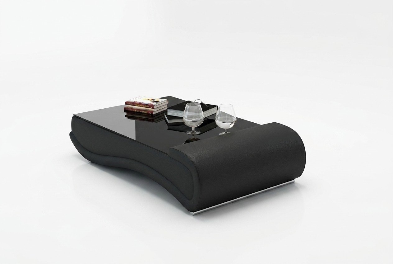 Sofatisch Design Wonzimmer Glas Leder Couch Sofa Tisch Kaffee Beistell