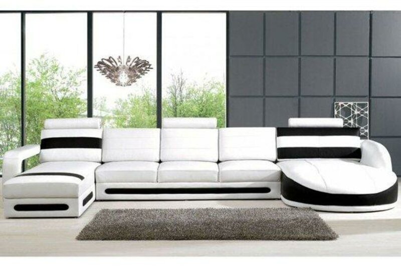 Wohnlandschaft Sofa Couch Ecksofa Eckcouch Polster Garnitur Eck Ecke