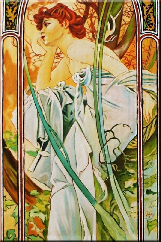 Alfons Mucha Ölbild Gemälde Leinwand Ölbild Bild inkls. Keilrahmen Bilder G15856