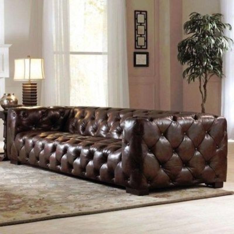 XXL Big Sofa Couch Chesterfield 240 cm Polster Sofas 4 Sitzer Leder Textil