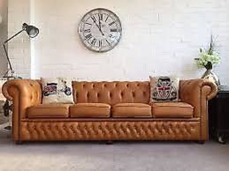 XXL Big Sofa Couch Chesterfield 245cm Polster Sofas 4 Sitzer Leder