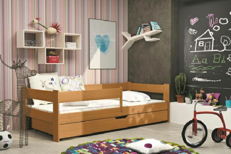 Bett Betten Naturholz Massiv Kinder Jugend Holzbett + Bettkasten Neu Lagerware