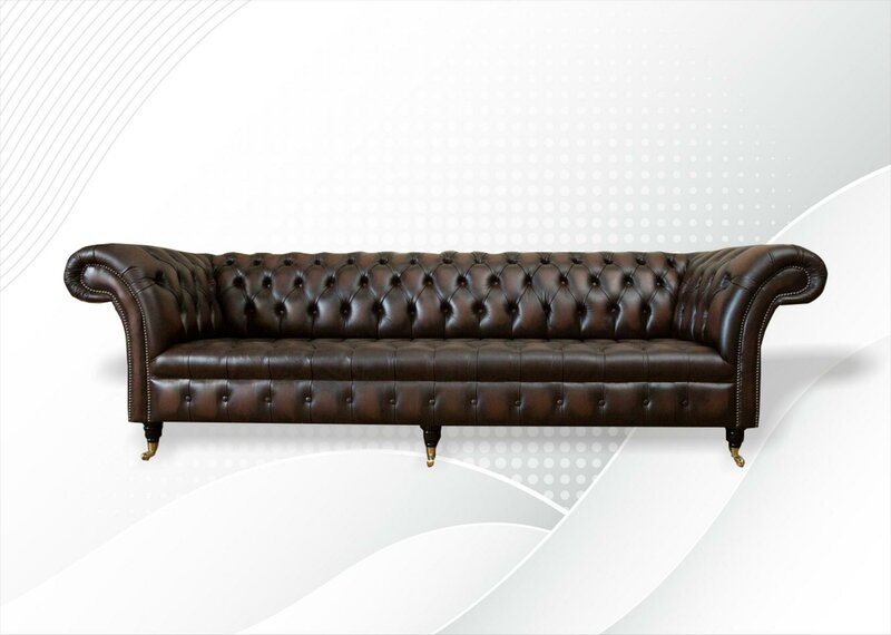 xxl Big Sofa Couch Chesterfield 265cm Polster Sofas 4 Sitzer Leder
