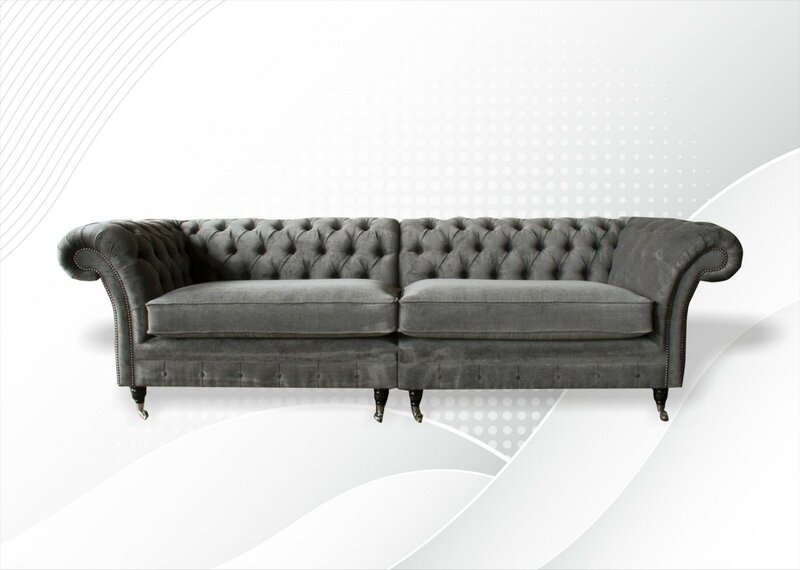 xxl Sofa 4 Sitzer Couch Chesterfield Polster Sitz Garnitur Leder Textil