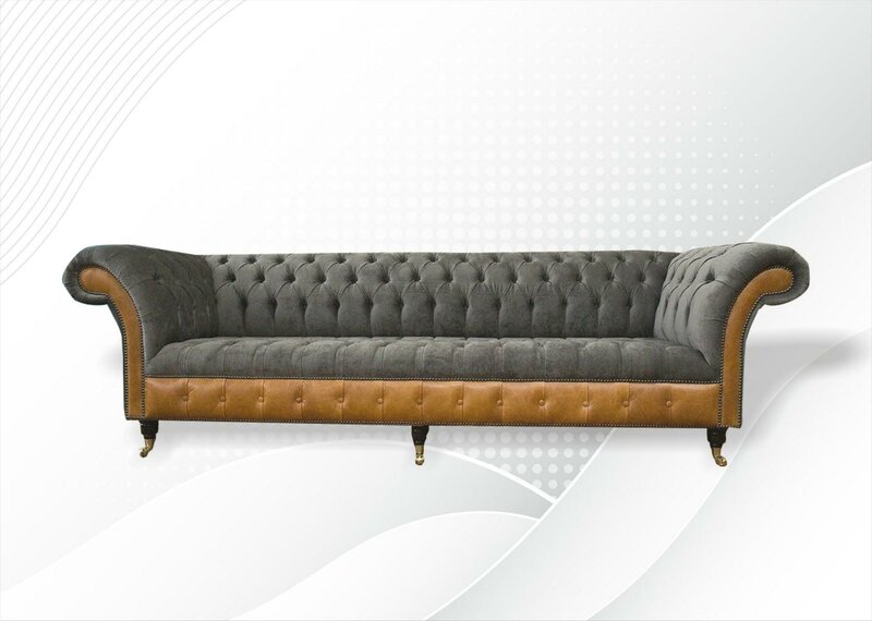 xxl Sofas Chesterfield Polster Design Luxus Sofa 4 Sitzer Leder Couchen