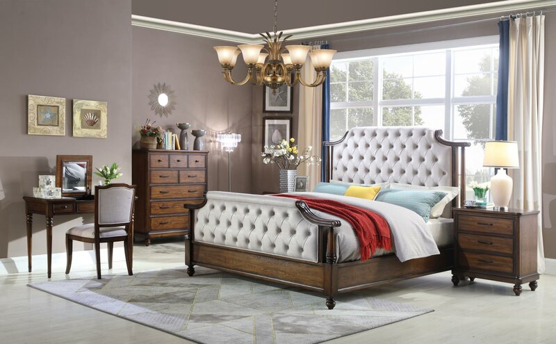 Bett 2x Nachttisch 3tlg. Schlafzimmer Set Betten neu Luxus Chesterfield