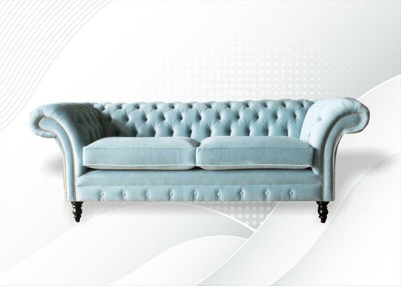 Chesterfield Couch Polster Leder Sofa 3 Sitzer Klassische Couchen Berto