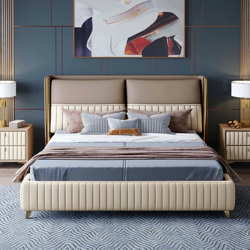 Bett 3 tlg. Schlafzimmer Set Design Modern Luxus Schlafzimmer Nachttisch