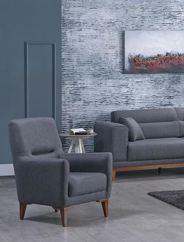 Wohnzimmer Sessel Polstermöbel Grau Modern Design Polstersessel Einrichtung Wohnzimmer Sessel Polstermöbel Grau Modern Design Polstersessel Einrichtung