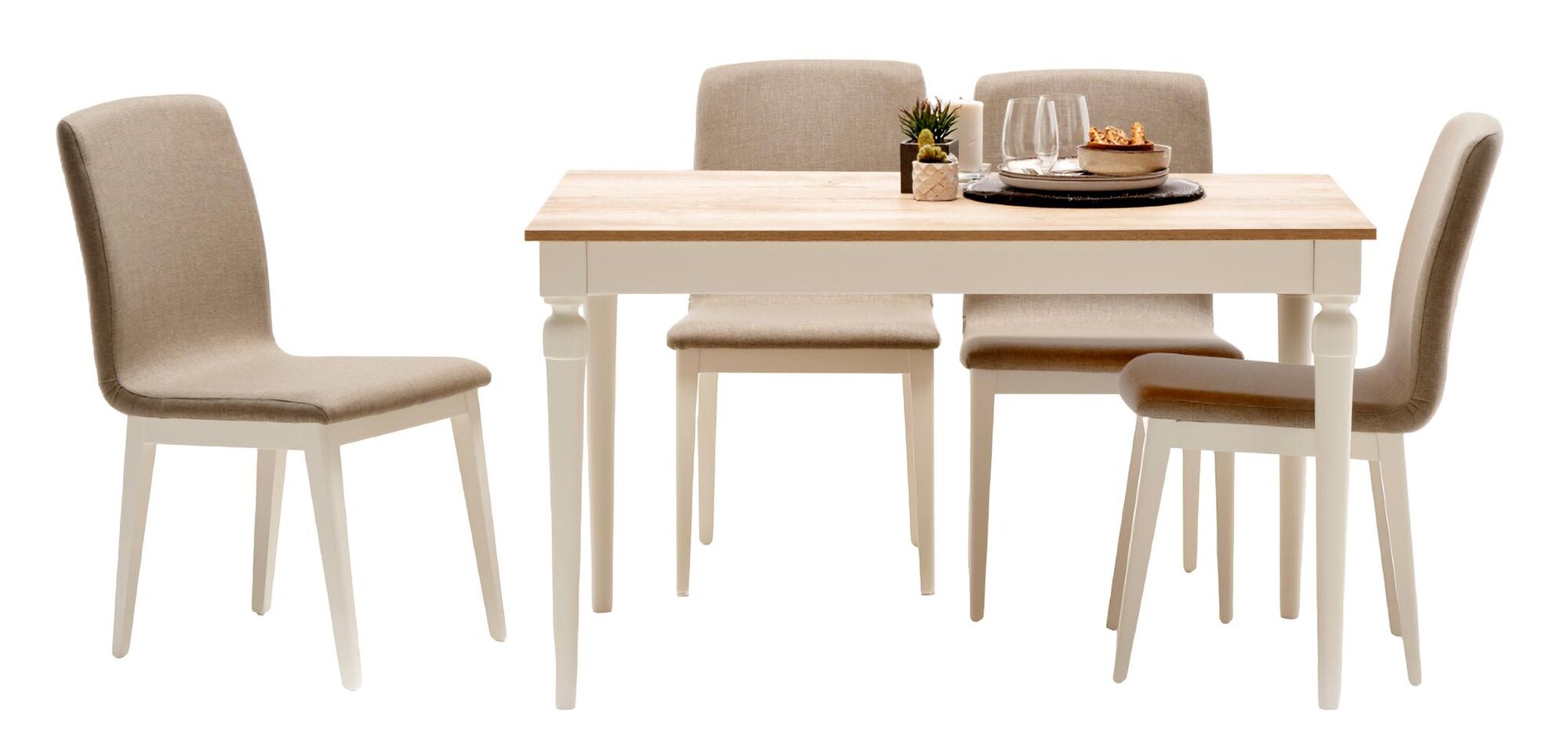 Esszimmer Set 5tlg Luxus Esstisch + 4x Stühle Design Holzmöbel Gruppe Garnitur