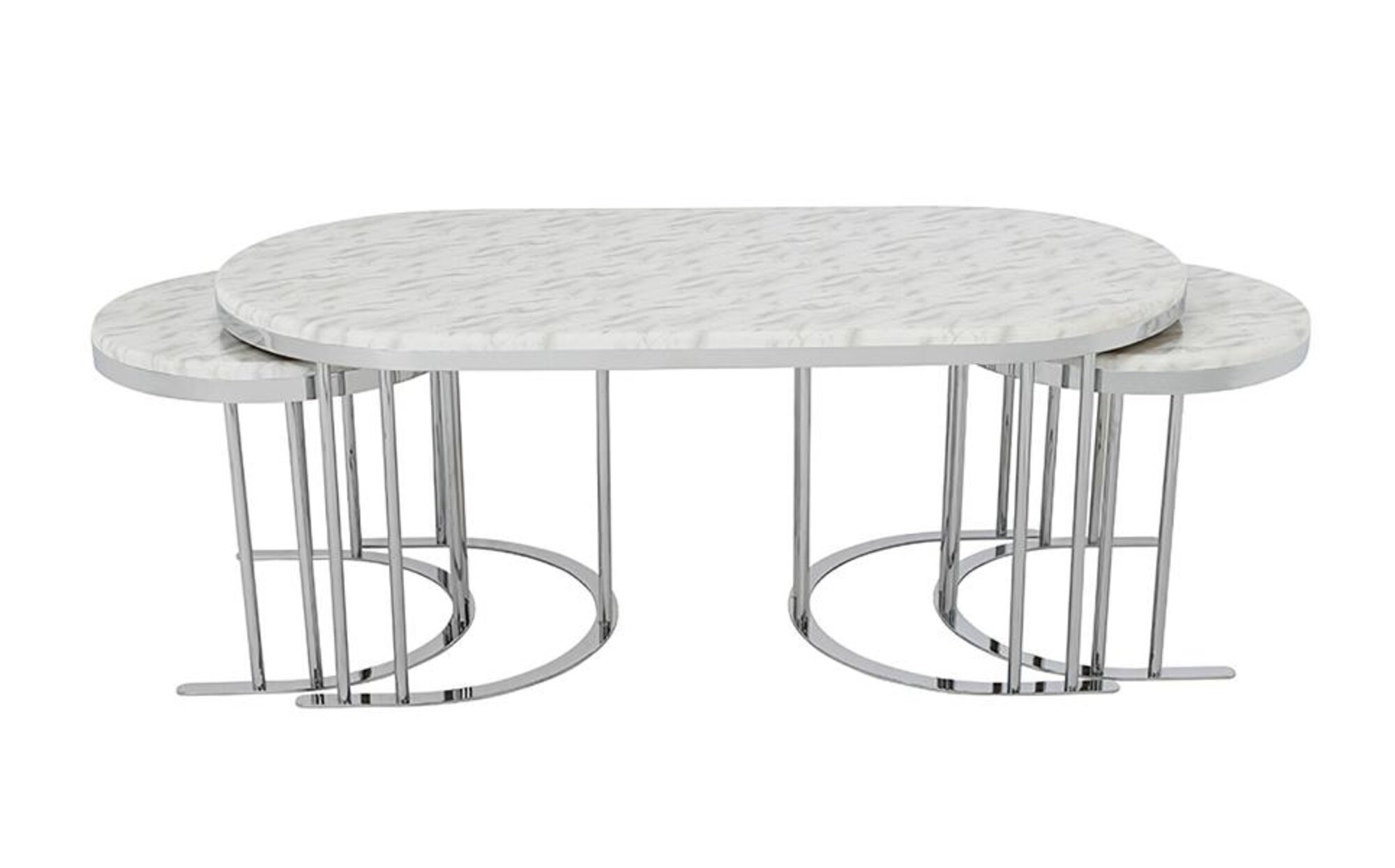 Set 3x Couchtisch Weiß Kaffeetisch Beistelltisch Designer Wohnzimmertisch Tische