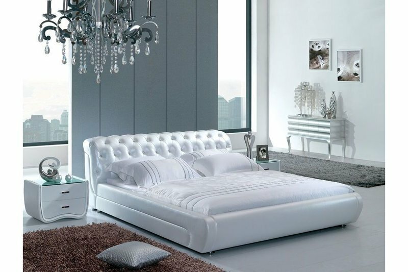 XXL Chesterfield Lederbett Bett Betten Leder Leder Polster Ehe Designer