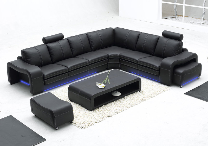 Ledersofa Sofa Couch Wohnlandschaft Ecksofa Eck Garnitur Design Modern