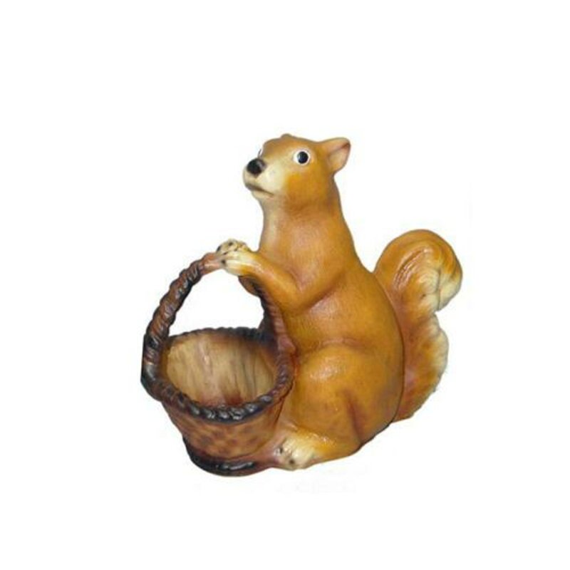 Eichhörnchen mit Korb Figur Dekoration Skulptur Statue Figuren Skuloturen