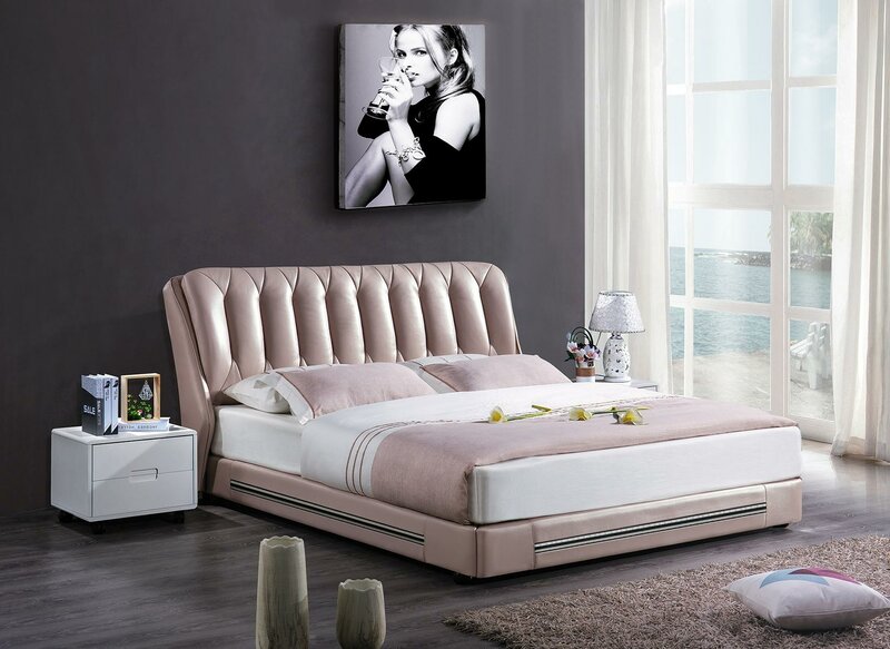 Klassischer Englischer Stil Bett Doppel Textil Moderne Betten 180x200cm
