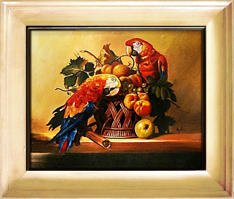 Gemälde "Papagai" Handarbeit Ölbild Bild Ölbilder Rahmen Bilder G02834