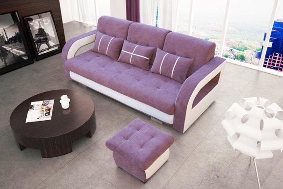 Schlafsofa Klappcouch 3-Sitzer Schlaffunktion + Bettkasten Couch Sofa