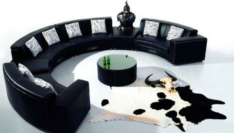 WOHNLANDSCHAFT LEDERSOFA ECKSOFA POLSTERGARNITUR RUNDSOFA XXXL SOFA PH-038