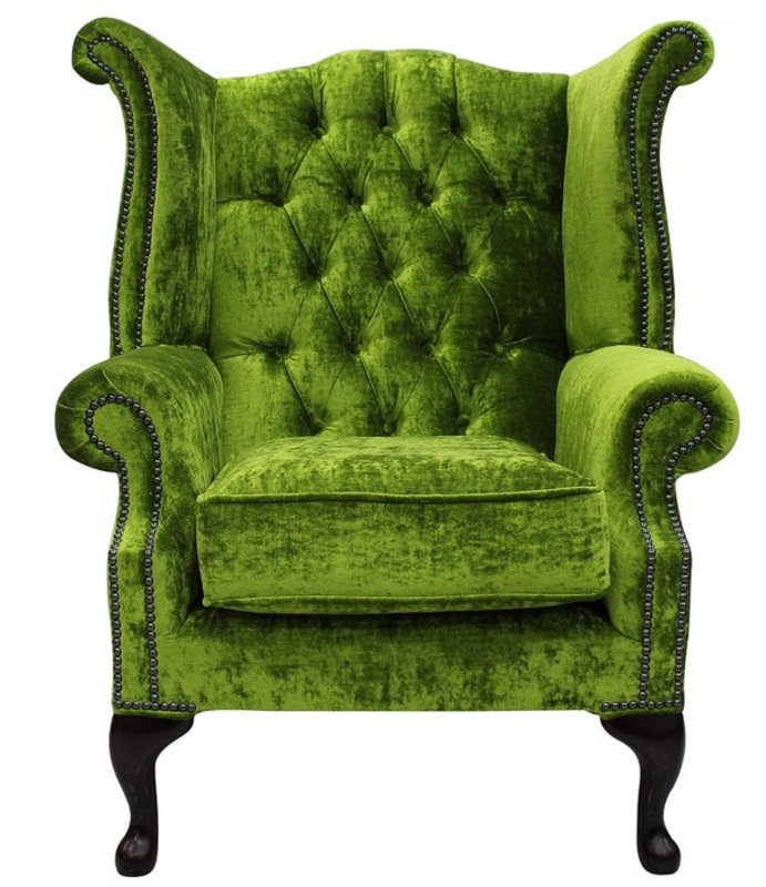 Echter Chesterfield Ohrensessel Sessel Couch Sofa Polster Sitz Lounge" Grün"