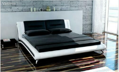Bett Doppelbett Lederbett Design Betten Doppel Ehe Hotel Neu Sofort lieferbar