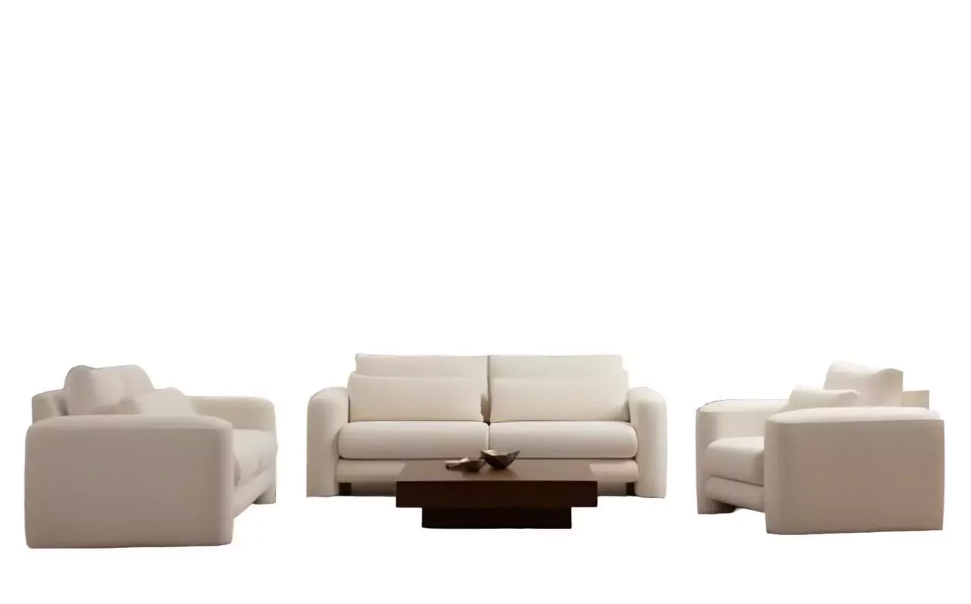 Luxuriöse Weiße Sofagarnitur Designer Wohnzimmer Textil Couchen 3tlg Set Luxuriöse Weiße Sofagarnitur Designer Wohnzimmer Textil Couchen 3tlg Set