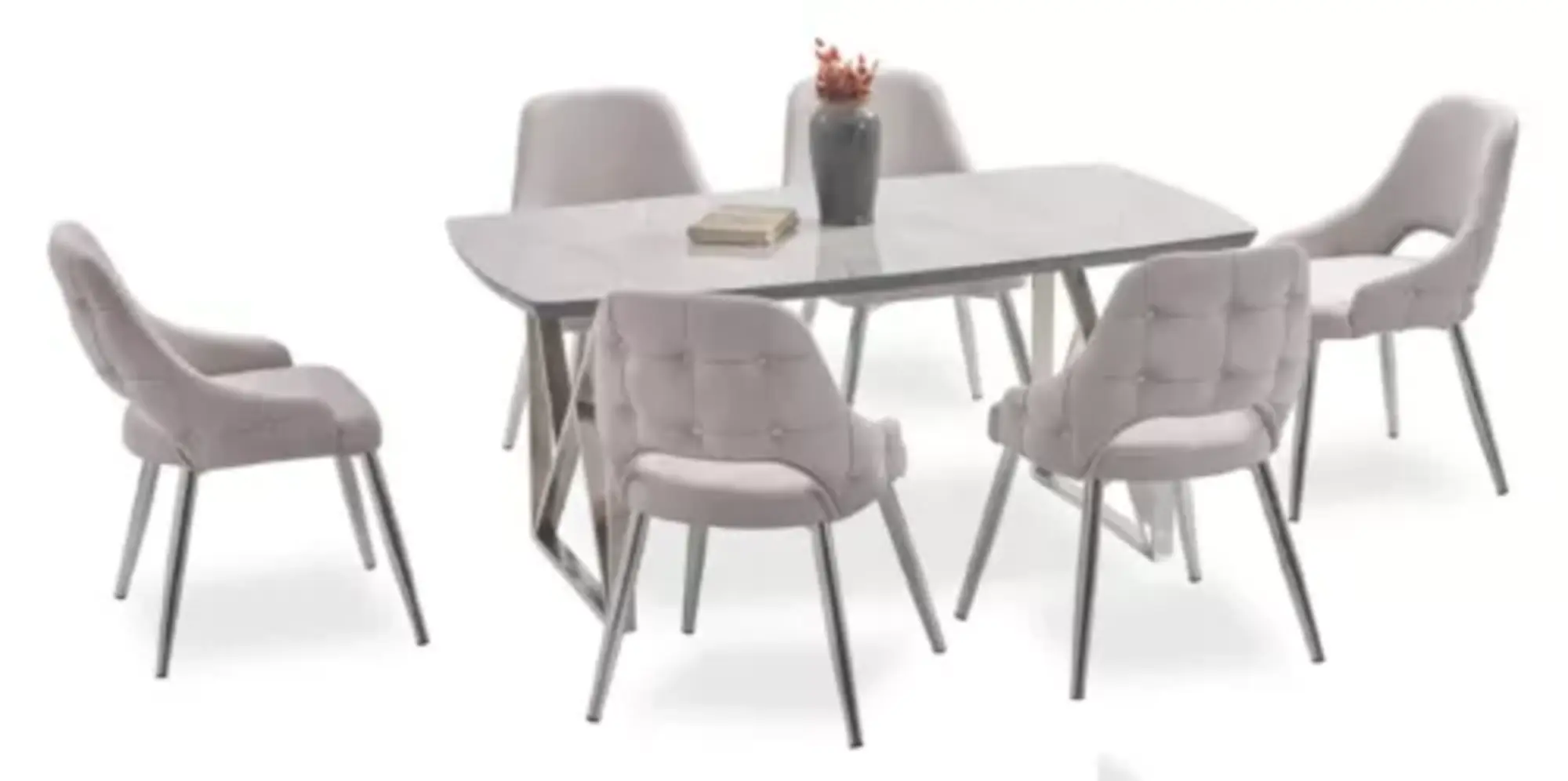 Designstuhl Garnitur Stuhl Set Tisch Esszimmer Stuhlgruppe Lounge 7tlg