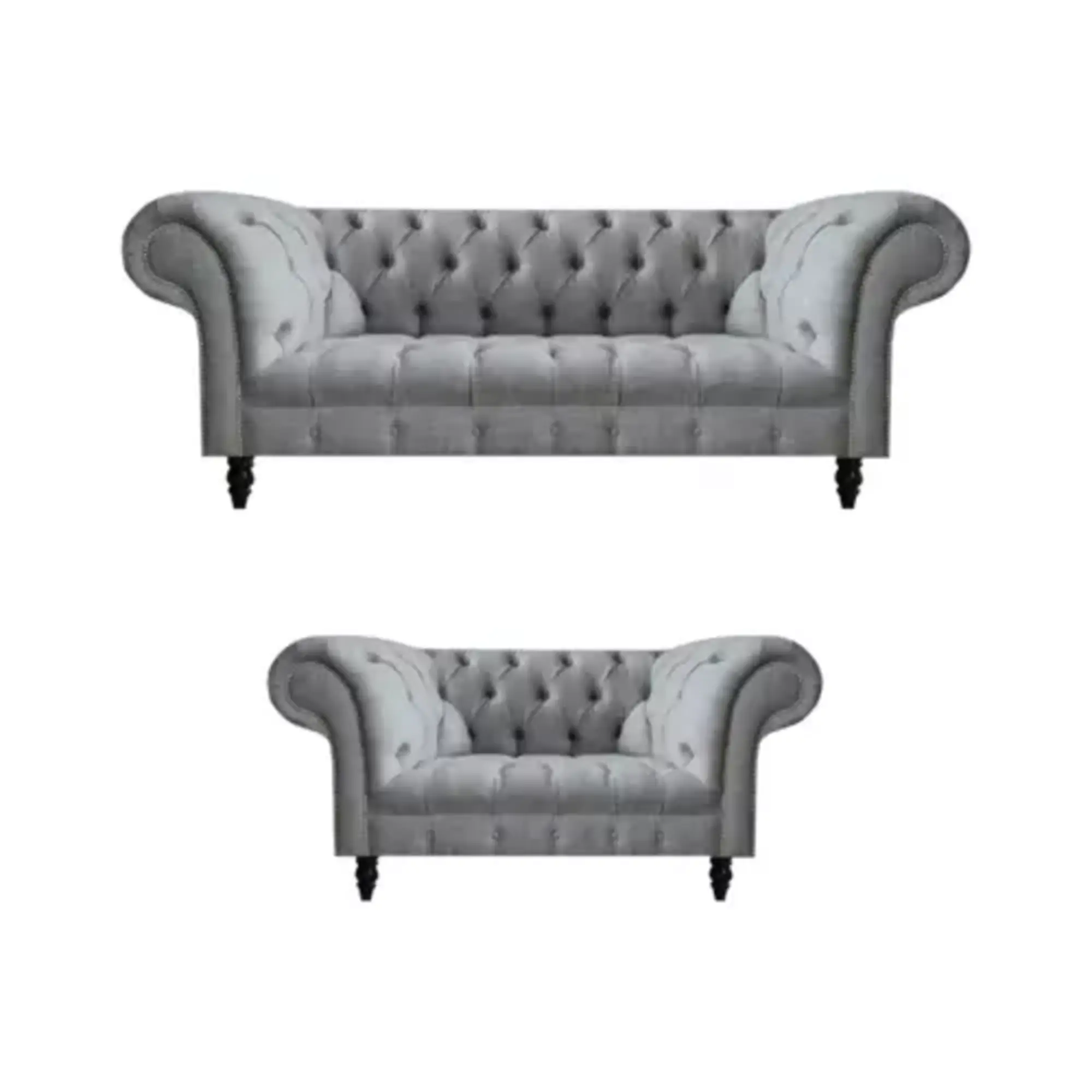 Luxuriöse Möbel Sofas Set 2x Sofas Garnitur Chesterfield Wohnzimmer